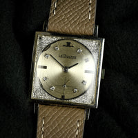 LeCoultre - 14K White Gold Dress Watch - Diamond Dot Dial - c.1960s