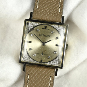 LeCoultre - 14K White Gold Dress Watch - Diamond Dot Dial - c.1960s