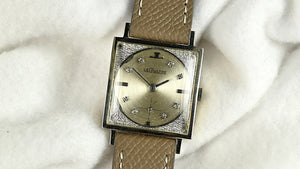 LeCoultre - 14K White Gold Dress Watch - Diamond Dot Dial - c.1960s