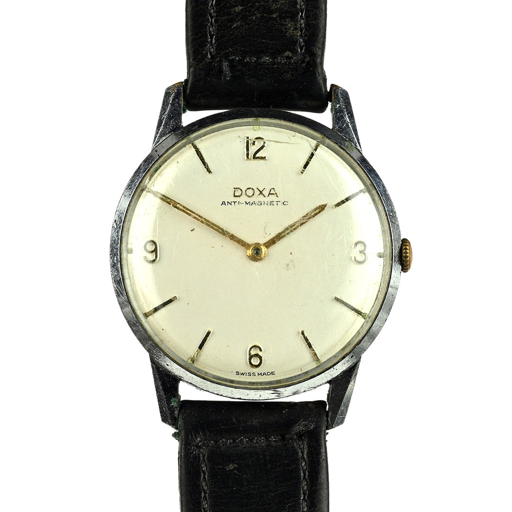 Doxa Anti-Magnetic Dress Watch - Steel Case - Gilt Furniture - c.1950s