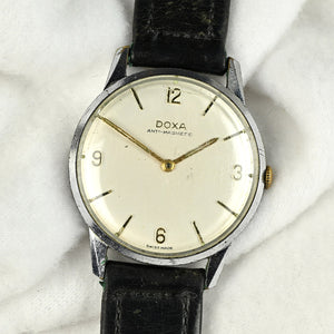 Doxa Anti-Magnetic Dress Watch - Steel Case - Gilt Furniture - c.1950s