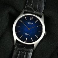 Rolex Cellini - Reference 3804 -  18k White Gold - Blue Dial - c.1975 - Mechanical Hand Wound Movement