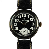 Vintage Rolex Trench-Style Watch - Black Dial - Stockwell and Co. Case - c.1915