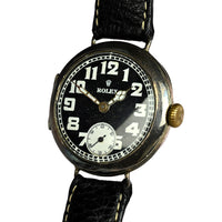 Vintage Rolex Trench-Style Watch - Black Dial - Stockwell and Co. Case - c.1915