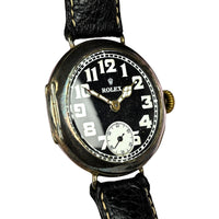Vintage Rolex Trench-Style Watch - Black Dial - Stockwell and Co. Case - c.1915