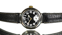 Vintage Rolex Trench-Style Watch - Black Dial - Stockwell and Co. Case - c.1915