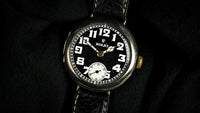 Vintage Rolex Trench-Style Watch - Black Dial - Stockwell and Co. Case - c.1915