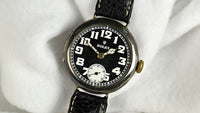 Vintage Rolex Trench-Style Watch - Black Dial - Stockwell and Co. Case - c.1915