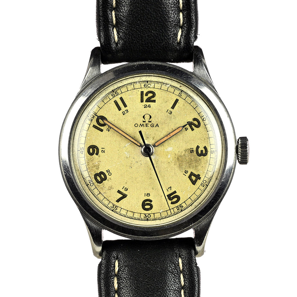 Vintage Omega Watch - Stainless Steel Case - Nice Patina and Original Lume -  C.1940