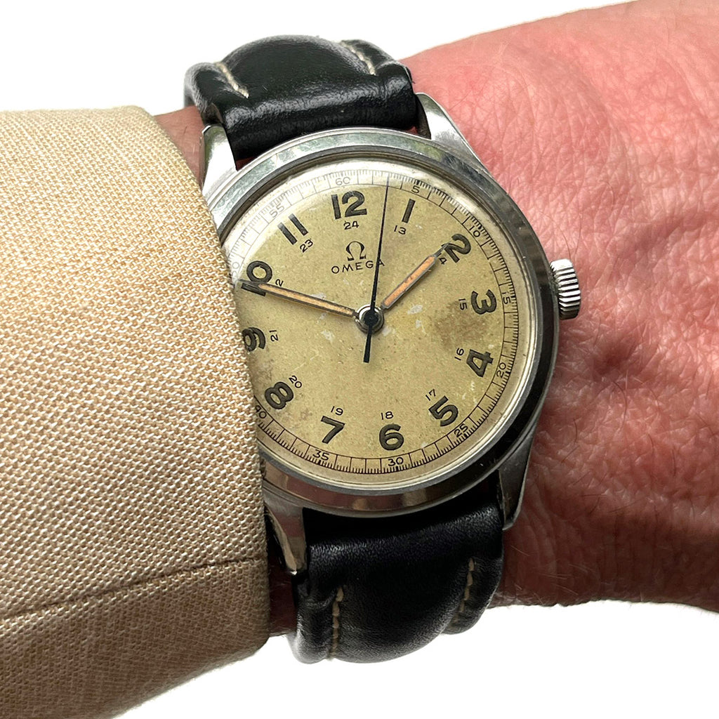 Vintage Omega Watch - Stainless Steel Case - Nice Patina and Original Lume -  C.1940