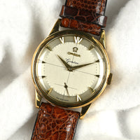 Omega 9k Gold Geneve Dress Watch - Model ref: 13332 - Cross Hair Dial - c.1950s