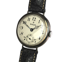 Rolex - Silver Cased Trench Watch - Off White Enamel Dial - WW1 - c.1917