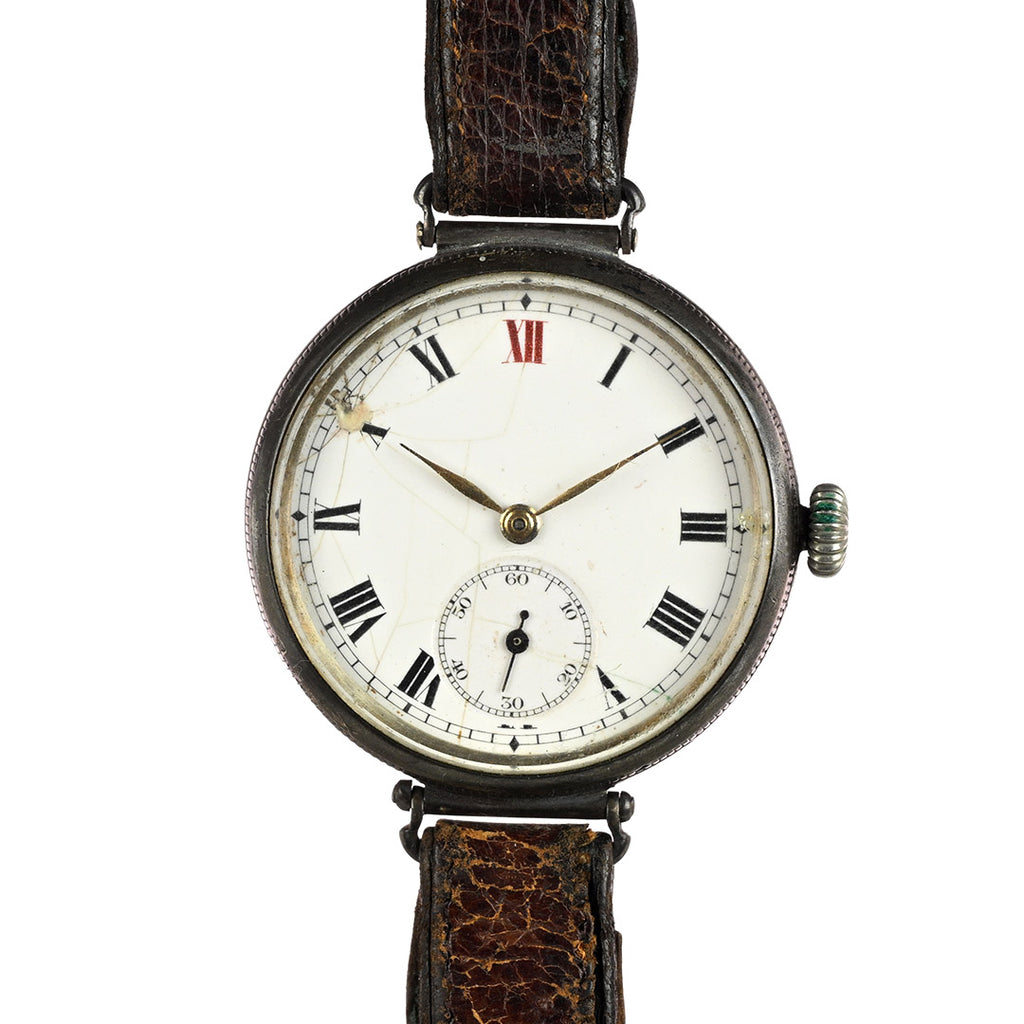 Longines Trench Style Watch with Anonymous Silver Enamel Dial - Longines Signed Movement - c.1926