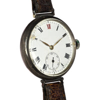 Longines Trench Style Watch with Anonymous Silver Enamel Dial - Longines Signed Movement - c.1926