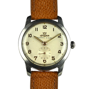 Lemania Automatic Military Style Watch - Stainless Steel - Original Condition - c.1950s