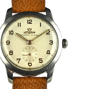 Lemania Automatic Military Style Watch - Stainless Steel - Original Condition - c.1950s