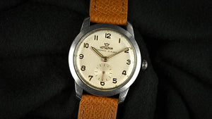 Lemania Automatic Military Style Watch - Stainless Steel - Original Condition - c.1950s
