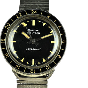 Bulova Accutron Astronaut with Black 24 hr Bezel - Mint Condition - Box, Papers and Original Purchase Receipt -1983