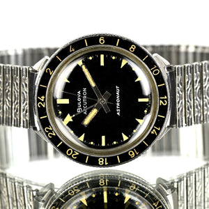 Bulova Accutron Astronaut with Black 24 hr Bezel - Mint Condition - Box, Papers and Original Purchase Receipt -1983