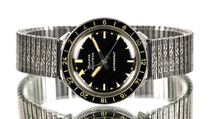 Bulova Accutron Astronaut with Black 24 hr Bezel - Mint Condition - Box, Papers and Original Purchase Receipt -1983