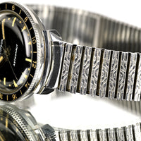 Bulova Accutron Astronaut with Black 24 hr Bezel - Mint Condition - Box, Papers and Original Purchase Receipt -1983