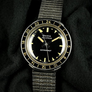 Bulova Accutron Astronaut with Black 24 hr Bezel - Mint Condition - Box, Papers and Original Purchase Receipt -1983