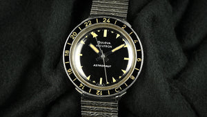 Bulova Accutron Astronaut with Black 24 hr Bezel - Mint Condition - Box, Papers and Original Purchase Receipt -1983