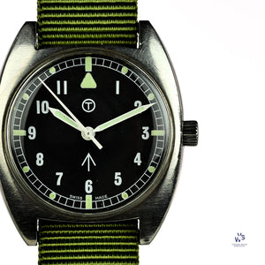 A 1976 Lost Navi Cushion Cased Watch RAF Issued Case Back Markings: 6BB 6645 99 5238290 370/76 Vintage Watch Specialist