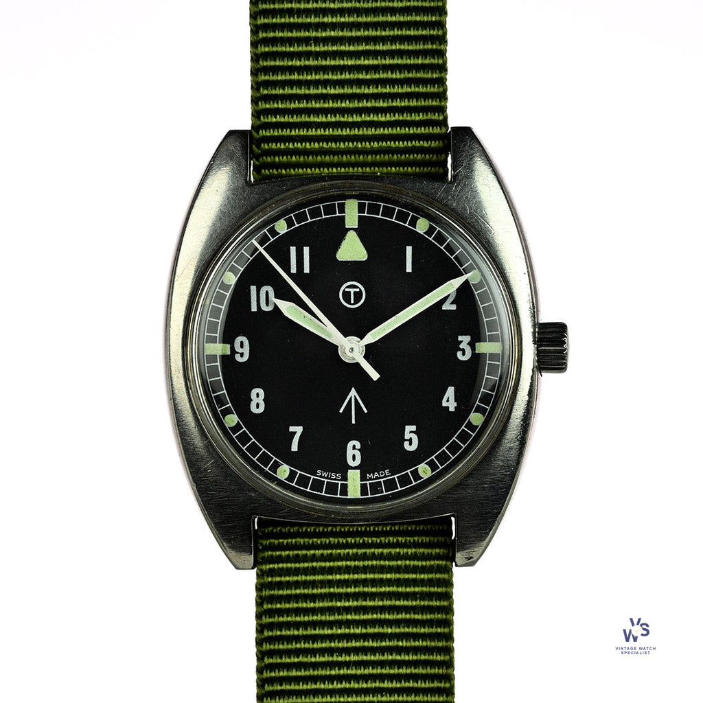 A 1976 Lost Navi Cushion Cased Watch RAF Issued Case Back Markings: 6BB 6645 99 5238290 370/76 Vintage Watch Specialist