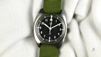 A 1976 Lost Navi Cushion Cased Watch RAF Issued Case Back Markings: 6BB 6645 99 5238290 370/76 Vintage Watch Specialist