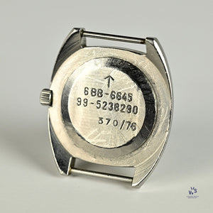 A 1976 Lost Navi Cushion Cased Watch RAF Issued Case Back Markings: 6BB 6645 99 5238290 370/76 Vintage Watch Specialist