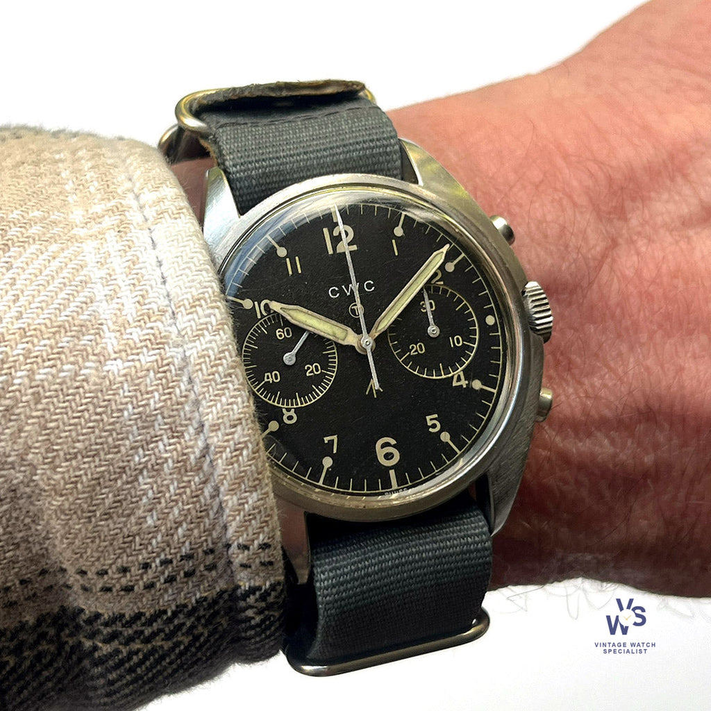 A military Issue RAF Pilots CWC Chronograph ’Fab Four’ - Vintage Watch Specialist
