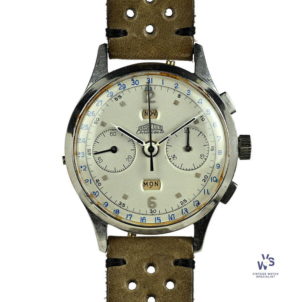 Angelus Chronodato Jumbo Chronograph - Fantastic Condition - c.1940s - Vintage Watch Specialist