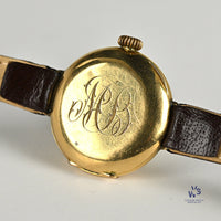 Anonymous Dial 18k Gold Trench Style Watch - Roman Numeral Dial - c.1920s - Vintage Watch Specialist