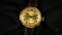 Anonymous Dial 18k Gold Trench Style Watch - Roman Numeral Dial - c.1920s - Vintage Watch Specialist
