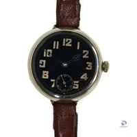 Anonymous Dial - Military Engravings - Trench Watch - Black Dial - c.1917 - Vintage Watch Specialist