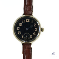 Anonymous Dial - Military Engravings - Trench Watch - Black Dial - c.1917 - Vintage Watch Specialist