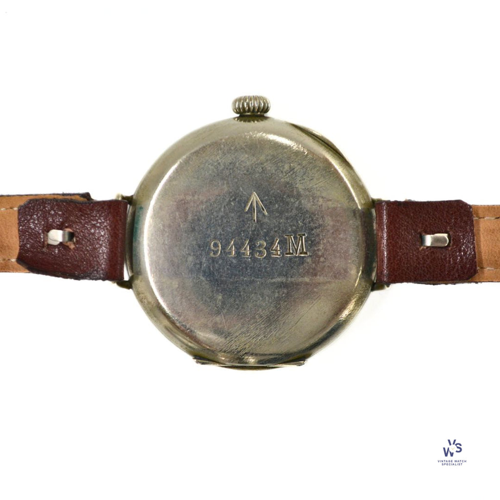 Anonymous Dial - Military Engravings - Trench Watch - Black Dial - c.1917 - Vintage Watch Specialist