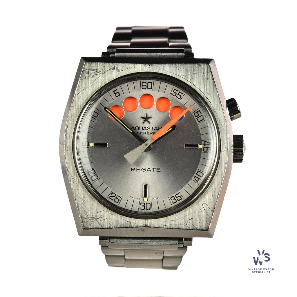 Aquastar Regate Automatic Yacht Timer - Lemania Movement - c.1970s - Vintage Watch Specialist