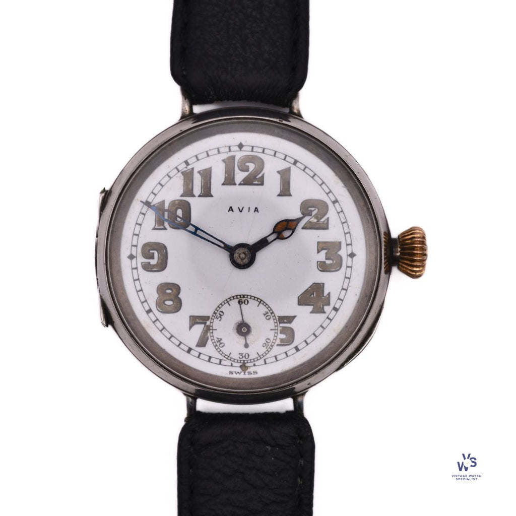 Avia - Military WW1 Silver Trench Watch - Issued to 39th Garhwal Rifles - British Indian Army - Vintage Watch Specialist