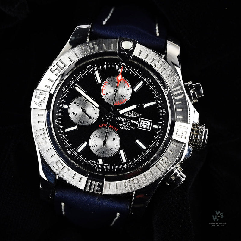 Breitling Super Avenger Chronograph 48 - Model Ref: A1337 111/BC 29 - Box and Papers - Vintage Watch Specialist
