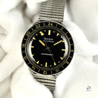 Bulova Accutron Astronaut with Black 24 hr Bezel Mint Condition Box Papers and Original Purchase Receipt 1983 Vintage Watch Specialist