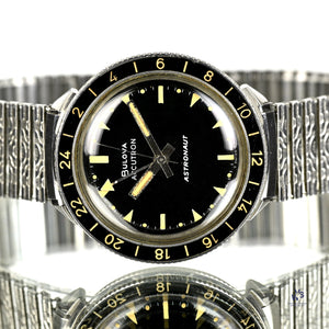 Bulova Accutron Astronaut with Black 24 hr Bezel Mint Condition Box Papers and Original Purchase Receipt 1983 Vintage Watch Specialist