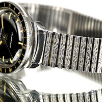 Bulova Accutron Astronaut with Black 24 hr Bezel Mint Condition Box Papers and Original Purchase Receipt 1983 Vintage Watch Specialist
