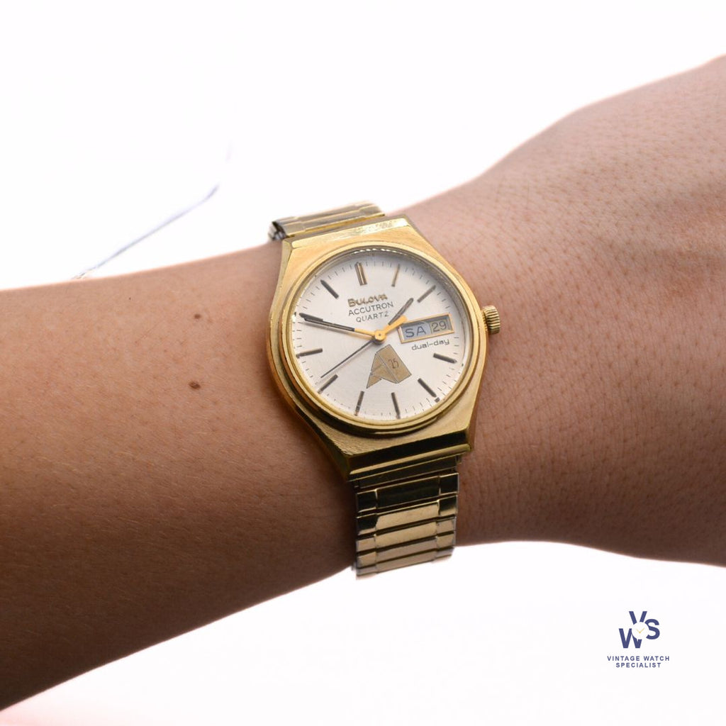 Bulova - Accutron Quartz - 10k Gold Plated - Dual-Day - c.1978 - Vintage Watch Specialist