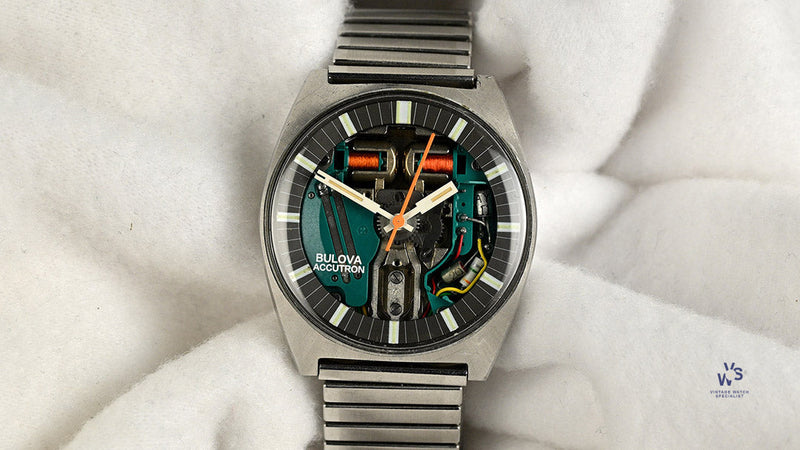 Bulova Accutron Spaceview - Skeleton Dial - Tuning Fork - c.1970s - Vintage Watch Specialist