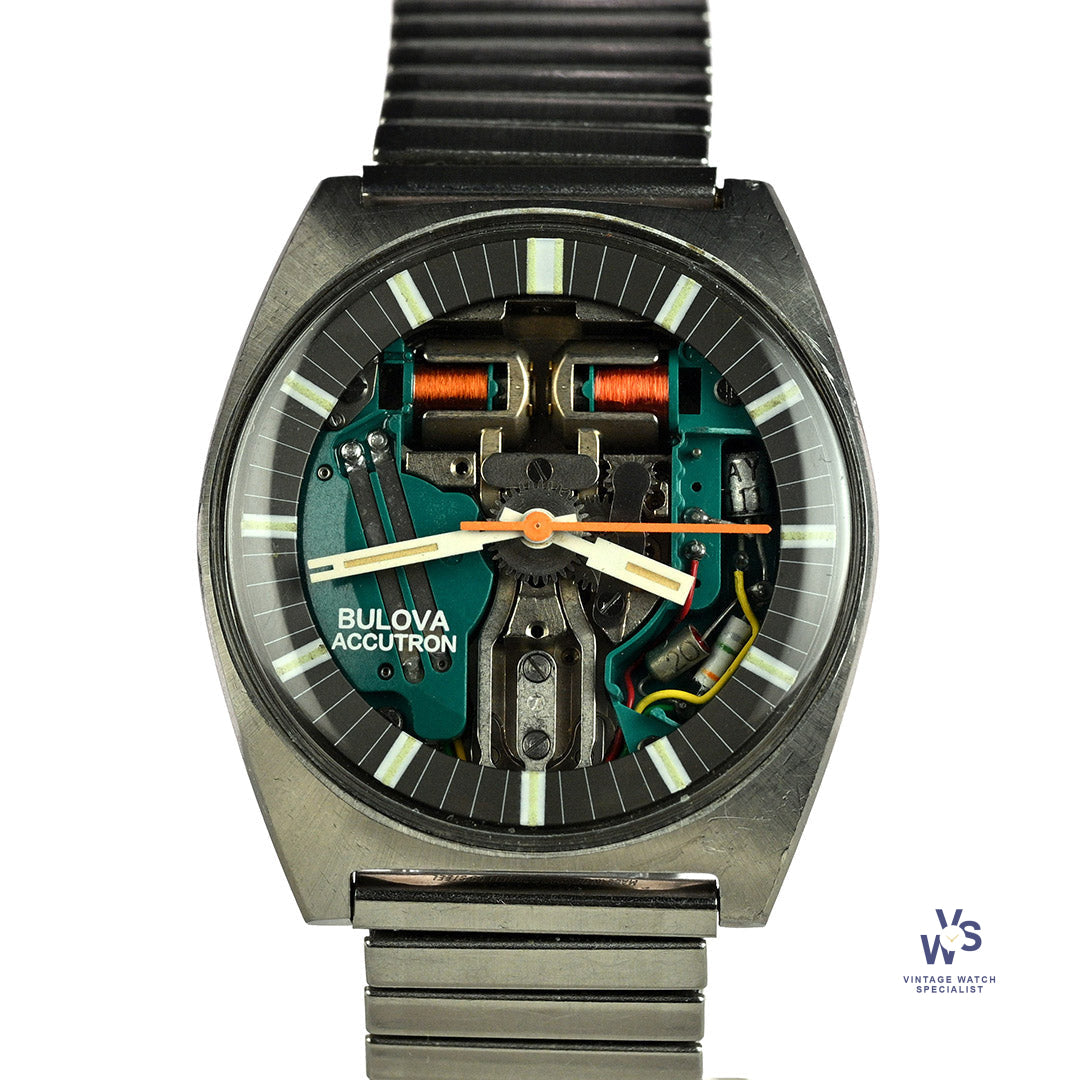 BULOVA ACCUTRON 不動品C85106アンティーク腕時計ジャンク Bulova Accutron Spaceview - Skeleton Dial - Tuning Fork - c.1973