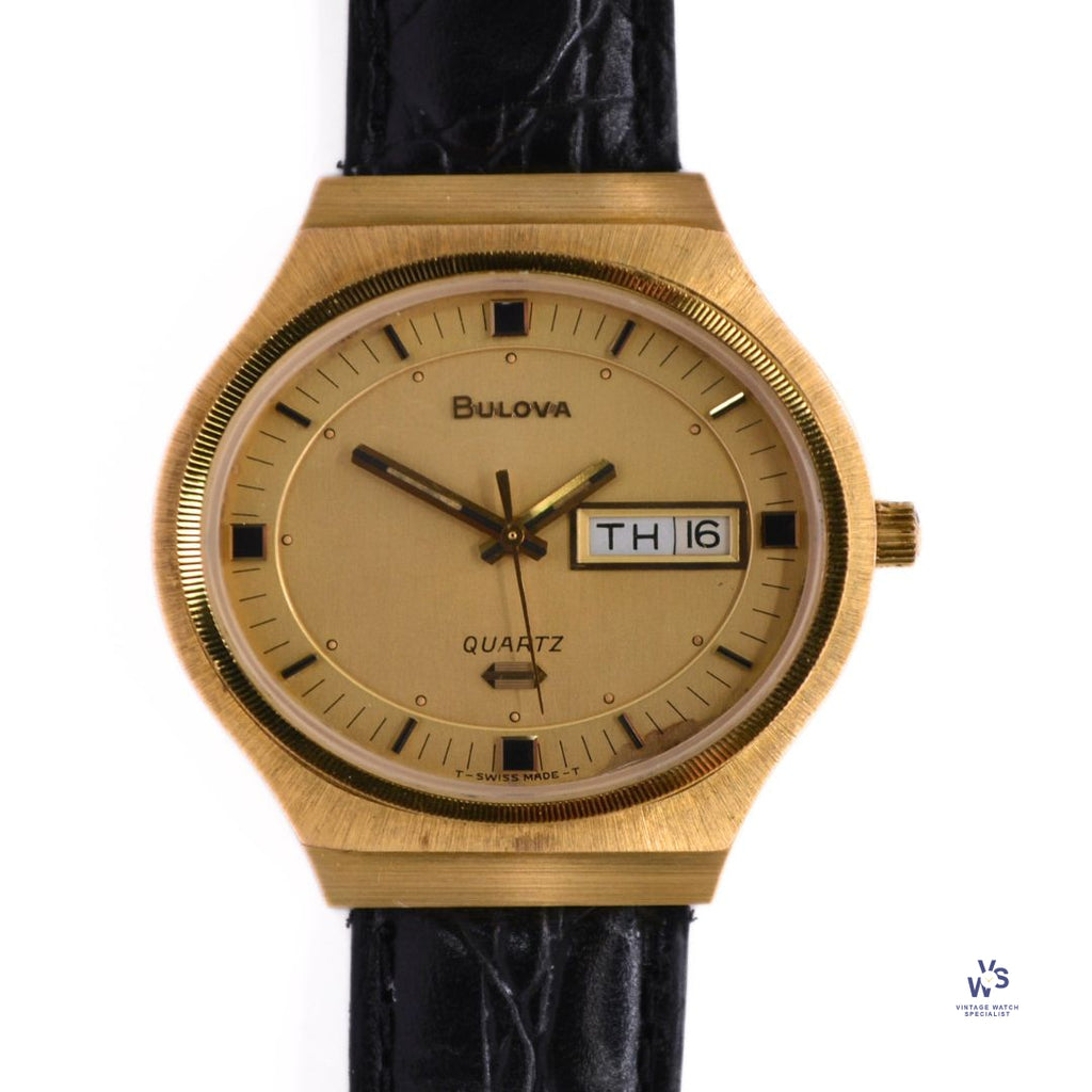 Bulova - Day/Date - Gold Plated Quartz - c.1978 - Vintage Watch Specialist
