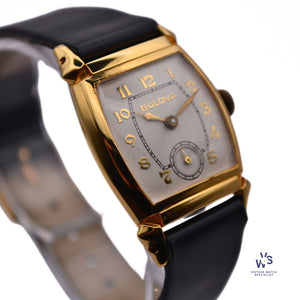 Bulova - Gold Filled Tank Case - Sub-Seconds - Gilt Gloss Dial - circa 1950s - Vintage Watch Specialist