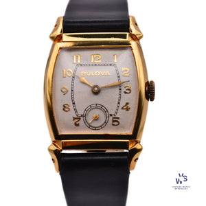 Bulova - Gold Filled Tank Case - Sub-Seconds - Gilt Gloss Dial - circa 1950s - Vintage Watch Specialist